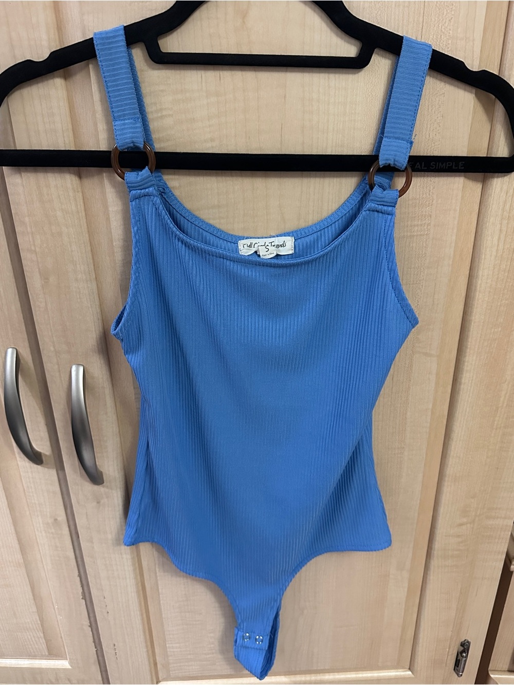 Ribbed Blue Women’s Bodysuit